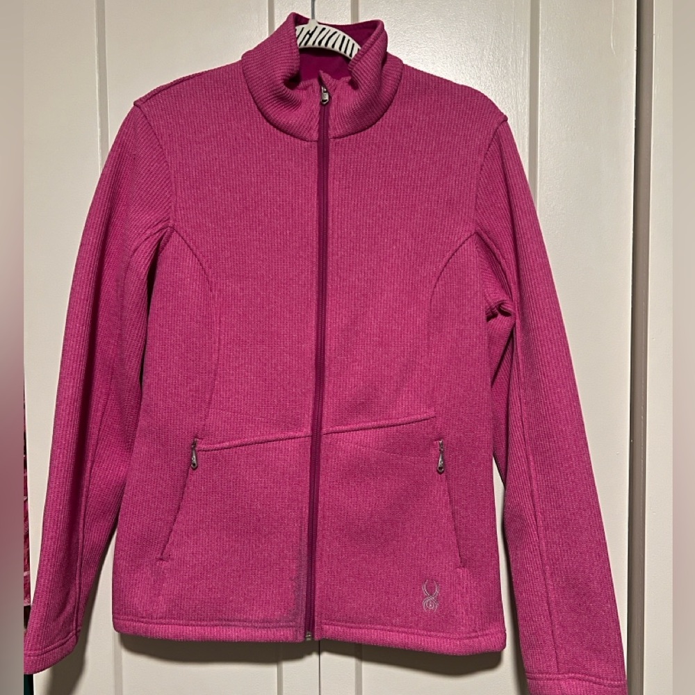 Spyder Core Sweater Jacket Fuchsia Pink Full Zip Size Large Outdoor Performance